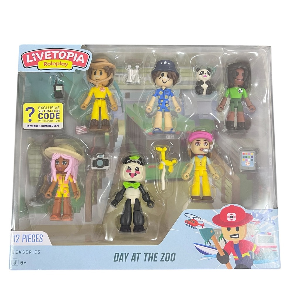Livetopia Roleplay DAY AT THE ZOO 12 pc Figure Set w/ Code 2023 Roblox DevSeries